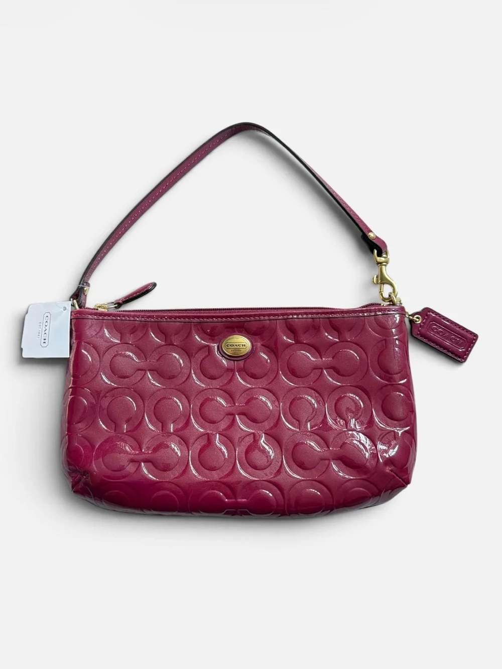 Coach - Women's Peyton Embossed Patent Signature Wristlet Clutch - Picture 1 of 6